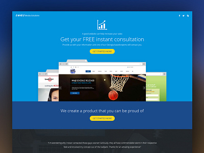 J & J Media Solution flat design landing page website design webstie