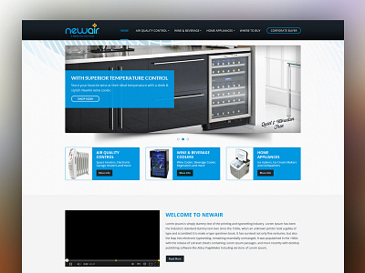 New Air ecommerce flat design website design webstie