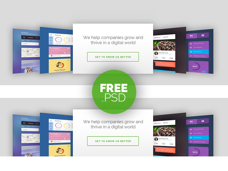 Download Download Free website mockup PSD by Md: Shakil Hossain on Dribbble