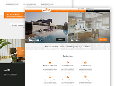 Ventoni Construction Redesign flat design responsive web design