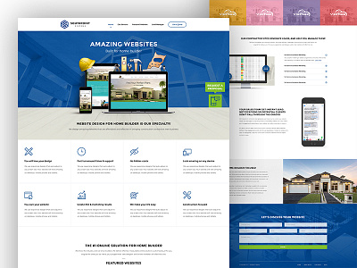 Home builders blue creative flat design responsive