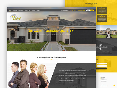 Webdesign for villa homes creative flat design responsive yellow