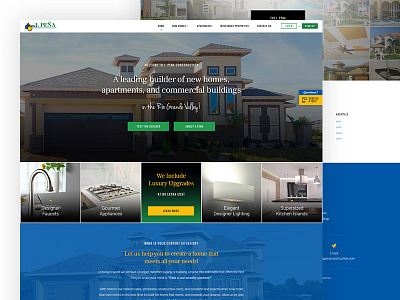 Home Builder Company Website Redesign. adobe photoshop creative flat flat design responsive web design website design