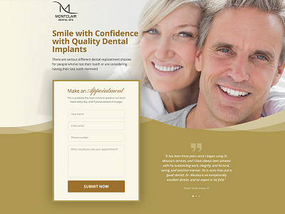 Dental spa Landing page design