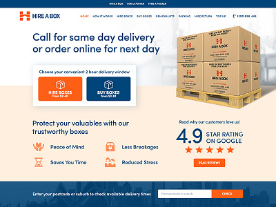 Hire a box website Redesign creative flat design responsive web design