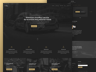 Chauffeur Service Website Design. black car rental chauffeur service web design