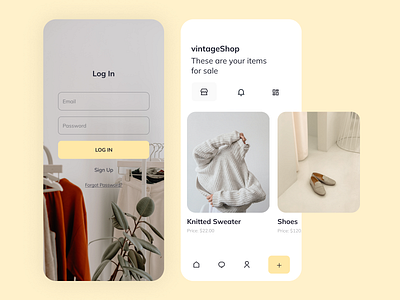 Vintage Shop app android app design figma illustration ios shopping ui user experience ux design vintage