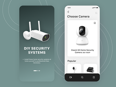 Security Cameras shop android app design figma ios ui ux design