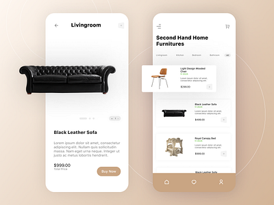 Secondhand Furniture Shop android app design figma ios ui ux design