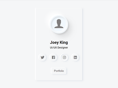 Profile Card | Neumorphism app design neumorphism ui