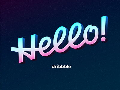 Hello! We are spacetype 80s design hello dribble typography vector