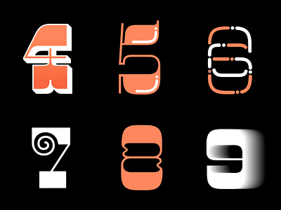 Numbers from 4 to 9 for 36days of type