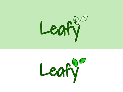 A leafy idea! green nature leaf branding typography vector organic minimal logo identity design flat design