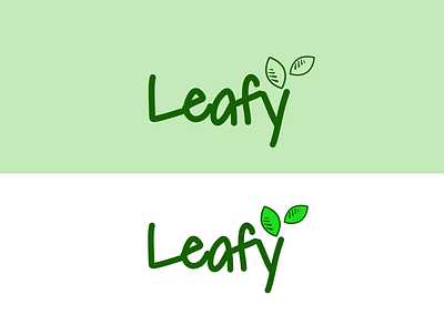 A leafy idea! branding design flat green identity design leaf logo minimal nature organic typography vector