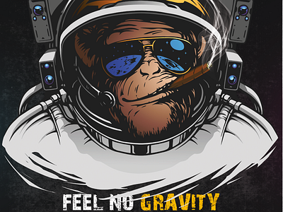 Monkey in a space suit art design illustration illustrator typography ux vector web