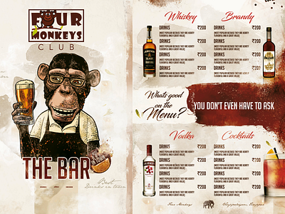 Bar Menu Design art branding design illustration illustrator typography vector