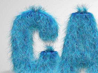 Blue Fuzzy Type cinema4d