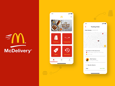 McDelivery Indonesia App Redesign food app mcdonalds mobile uiux redesign ui ui design ux