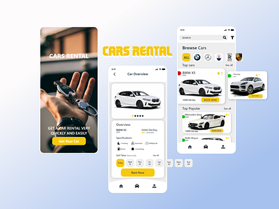 Cars rental app design ui