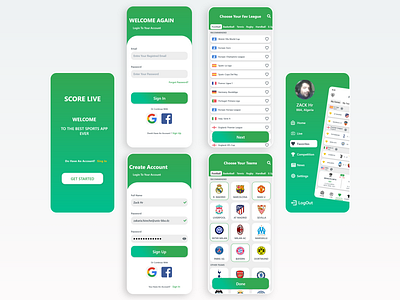 Getting Started With Score Live App app mobile live score score live ui ui design uiux uixdesign