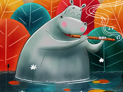 hippo with flute