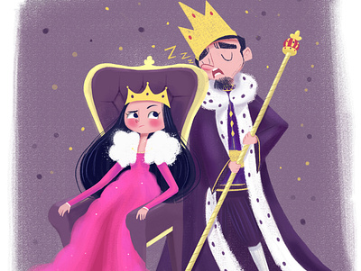 Sleepy king children book illustration digital art digital illustration illustration