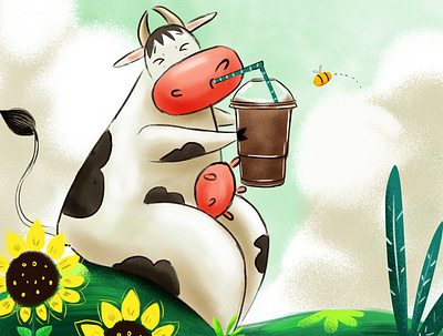 Milkshake characterdesign children book illustration digital art illustration