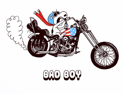 Easy Rider biker design illustration logo snoopy