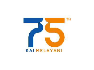 75th Kereta Api Indonesia anniversary logo number train