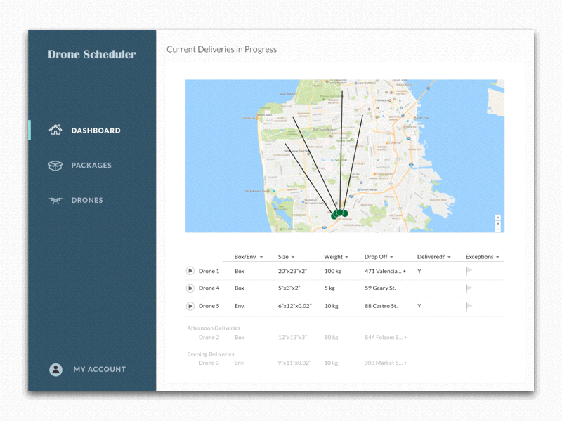 Drone Delivery Co. activity analytics animation app chart dashboard desktop interface stats ui ux