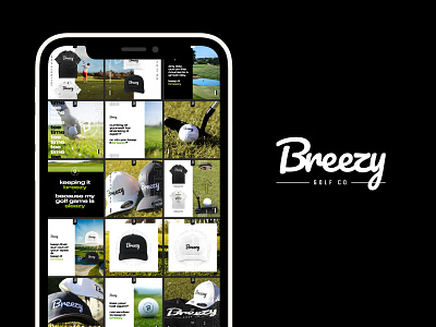 Breezy Golf Co. Social Feed branding design instagram iphone mobile mockup social templates ui ui design ux design visual design
