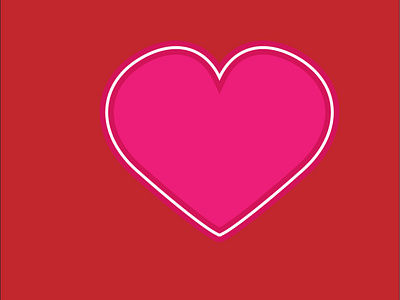 pink heart on a red background