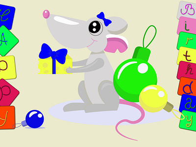 illustration of a mouse and cheese