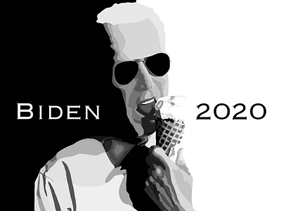 Biden 2020 black and white campaign hand drawn illustration politics president