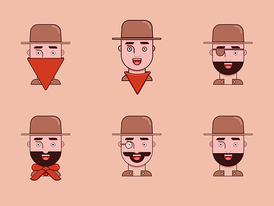 Flat design cowboy character