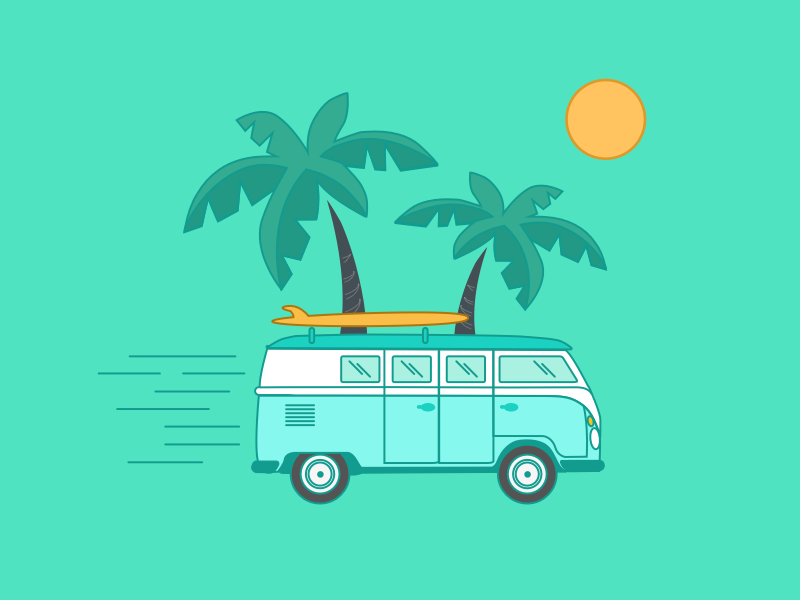 Go Fvckation Yourself (SKETCH FILE attached) color pastel website sketch illustration car vw lineart vacation