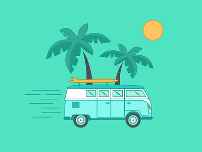 Go Fvckation Yourself (SKETCH FILE attached) car color illustration lineart pastel sketch vacation vw website