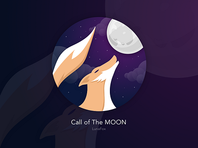 Lunafox Illustration : Call of The MOON art design flat fox illustration purple vector website