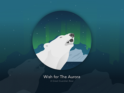 Guardian Polar Bear - Wish for The AURORA aurora bear cartoon flat guard guardian icon polar vector