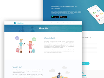 About Us Page for GoBaliHire about android apps flat illustration ios landing page website