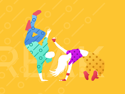 Break Dance Illustration dance illustration photoshop simple sketch street website wip