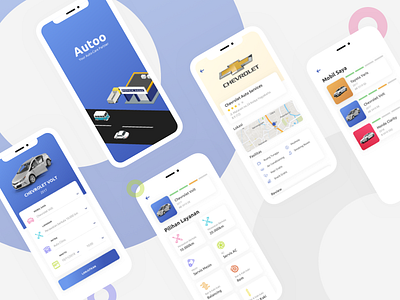 Autoo Auto Service App android app auto clean flat iphone mobile modern