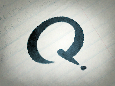 Q, Take Two brush illustration ink lettering paper photoshop playoffs q question mark rebound script texture traditional type typography