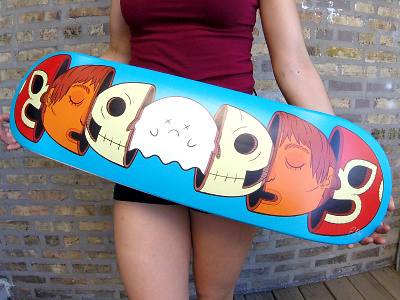 Luchaboard deck ghost illustration lucha luchador mask mexico skate skateboard skull wrestling