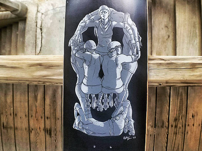 A Divine Death deck derby ghost illustration roller skate skateboard skull