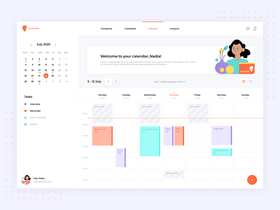 Calendar for Nuwork admin design admin panel admin template calendar calendar design crm crm calendar crm dashboard crmsystem design illustration recruiter recruiting recruitment recruitment agency recruitmentsystem ui ui design ux uxdesign