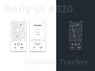 Daily UI #020 - Location tracker app dailyui design flat minimal sports app typography ui ux vector