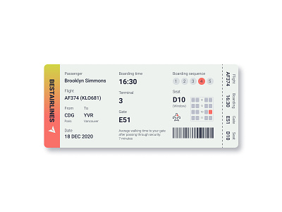 Daily UI #24 - Boarding pass dailyui design flat minimal pass ticket typogaphy typography ui