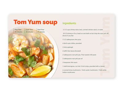 Daily UI #040 - Recipe dailyui design flat food minimal recipe typography ui web