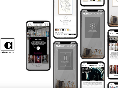 Artsee Decor (web/ AR app) app augmented reality black and white brand guidelines branding logo mobile style guide typography ui user interface ux wall art